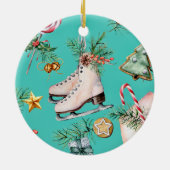 クリスマスシーグリーンクッキーズパインズスケートオーナメント セラミックオーナメント (裏面)
