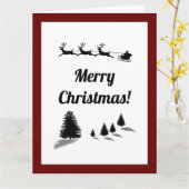 クリスマスシーズンのご挨拶サンタズレー カード (黄色い花)