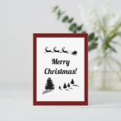 クリスマスシーズンのご挨拶サンタズレー ポストカード (スタンド正面)