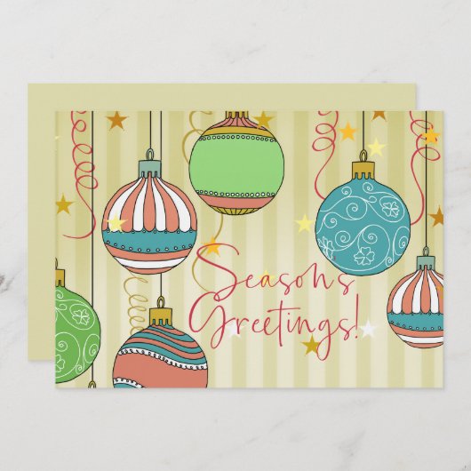 クリスマスシーズンのご挨拶！カード 案内状 (正面/裏面)