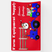 クリスマスシーズンのグリーティングトラクターサンタ 横断幕 (縦)