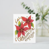 クリスマスシーズンのグリーティングポインセチア招待状 招待状 (スタンド正面)