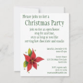 クリスマスシーズンのグリーティングポインセチア招待状 招待状 (裏面)