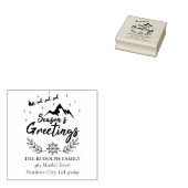 クリスマスシーズンのグリーティングマウンテンシーン ラバースタンプ (押印)