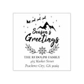 クリスマスシーズンのグリーティングマウンテンシーン ラバースタンプ (インプリント)