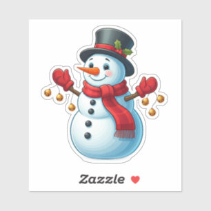 クリスマスシーズンのシール、雪だるまとジャングル シール
