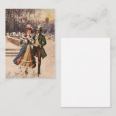 クリスマスシーズンのスウィートカップルのスケーター 名刺 (正面/裏面)