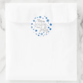 クリスマスシーズンのスノーフレークブルーシルバー ラウンドシール (バッグ)