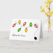 クリスマスシーズンのホリデーカードをライトアップ カード (黄色い花)