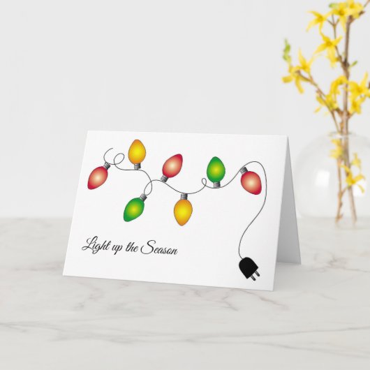 クリスマスシーズンのホリデーカードをライトアップ カード (黄色い花)