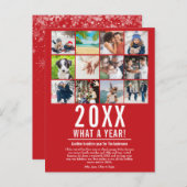 クリスマスシーズンのレビュー写真コラージュ雪 シーズンポストカード (正面/裏面)