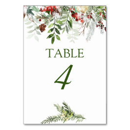 クリスマスシーズンの冬の結婚式 テーブルナンバー