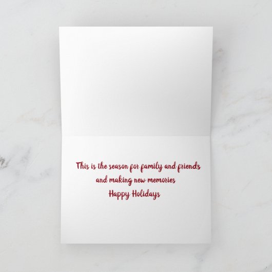 クリスマスシーズンの友人と家族のための時間 シーズンカード (内部)