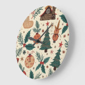 クリスマスシーズンの壁時計 ラージ壁時計 (傾斜)