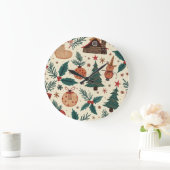 クリスマスシーズンの壁時計 ラージ壁時計 (ホーム)