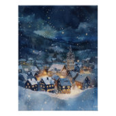 クリスマスシーズンの夜空の街 ポスター (正面)