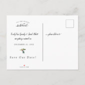 クリスマスシーズンの結婚式の日付を保存 案内ポストカード (裏面)