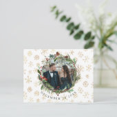 クリスマスシーズンの結婚式の日付を保存 案内ポストカード (スタンド正面)