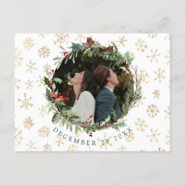 クリスマスシーズンの結婚式は日付の発表を保存 案内ポストカード