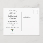 クリスマスシーズンの結婚式は日付の発表を保存 案内ポストカード (裏面)