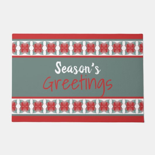クリスマスシーズンの色のパーソナライズ ドアマット (正面)