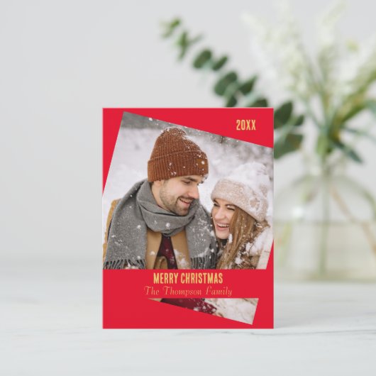 クリスマスシーズンの赤い金ゴールドの可愛い家族写真 (スタンド正面)