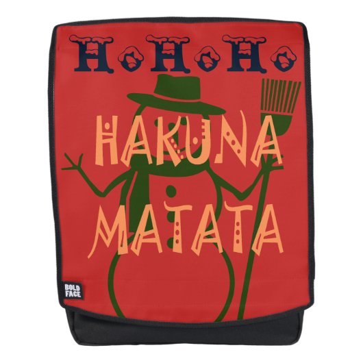クリスマスシーズンはこちら来Hohoho Hakuna Matata バックパック (正面)
