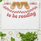クリスマスシーズンは本を読む時期 学校  キッチンタオル (折り畳み)