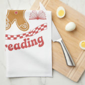 クリスマスシーズンは本を読む時期 学校  キッチンタオル (四つ折り)