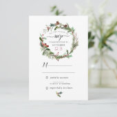 クリスマスシーズンウェディングRSVP 2 エンクロージャーカード (スタンド正面)