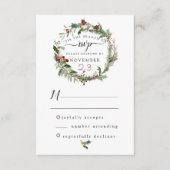 クリスマスシーズンウェディングRSVP 2 エンクロージャーカード (正面)