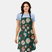 クリスマスシーズンオールオーバープリントエプロン エプロン (着用した状態)