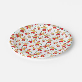 クリスマスシーズンジンジャーブレッドマン&ヤドリギ ペーパープレート