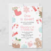 クリスマスシーズンスイーツ1st誕生日招待状 招待状 (正面)