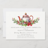クリスマスシーズンブライダルティーパーティの招待状 招待状 (正面)