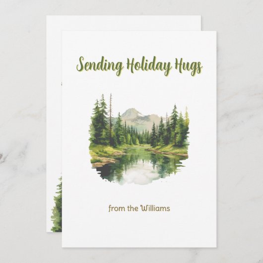 クリスマスシーズンホリデーマウンテンウォーターレイク シーズンカード (正面/裏面)