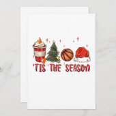 クリスマスシーズン到来！バスケットボールとXmas 招待状 (正面/裏面)