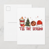 クリスマスシーズン到来！バスケットボール Xmas インビテーションポストカード (正面/裏面)