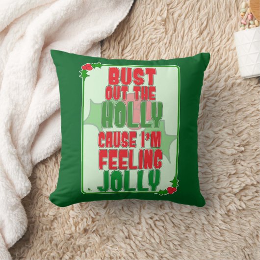クリスマスシーズン到来!ホリーを飾って気分をアゲよう クッション (ブランケット)