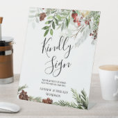 クリスマスシーズン親切結婚サインのゲストブック 台座サイン (インサイチュ)