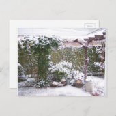クリスマスシーズン、庭の雪 シーズンポストカード (正面/裏面)