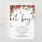 クリスマスシーズンOhボーイベビーシャワーパーティー 招待状 (正面)