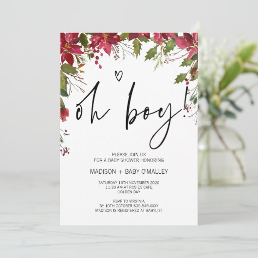 クリスマスシーズンOhボーイベビーシャワーパーティー 招待状 (スタンド正面)