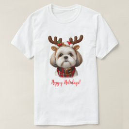 クリスマスシーズー（犬）ズトインデナー Tシャツ