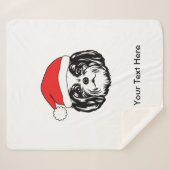 クリスマスシーズー（犬）ツードッグサンタハット シェルパブランケット (正面(横))