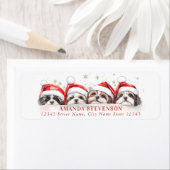 クリスマスシーズー(犬)Tzu差出人住所ラベル ラベル (インサイチュ)