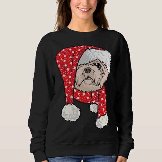 クリスマスシーズー（犬）Tzu スウェットシャツ (正面)