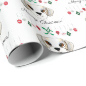 クリスマスシーズー（犬）Tzu ラッピングペーパー (ロールコーナー)