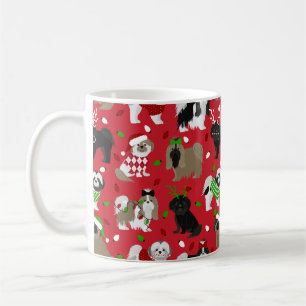 クリスマスシーズー(犬)Tzu Dogs コーヒーマグカップ