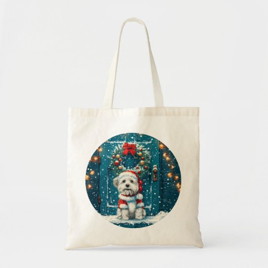 クリスマスシーズー(犬)Tzu Dogs トートバッグ (正面)